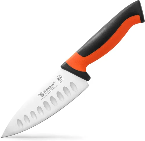 Vista 10 de Cuchillo de chef certificado NSF de 8 pulgadas, cuchillo de cocina de acero inoxidable de alto carbono con mango ergonómico codificado por