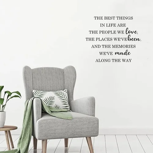 Vista 2 de Calcomanías de pared The Best Things in Life are The People We Love The Places We Been and The Memories We Made Along The Way Pegatinas de pared