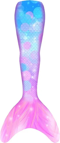 Vista 4 de Traje de baño de cola de sirena para niñas, traje de baño de princesa bikini para niños, niñas (sin monoaleta)
