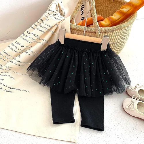 Vista 3 de HOOLCHEAN Falda tutú con lentejuelas brillantes para bebés, niñas pequeñas, pantalones de algodón