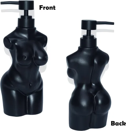 Vista 3 de Dispensador de jabón de loción para niña, dispensador de jabón líquido recargable para manos, dispensador de jabón de cocina premium (negro)