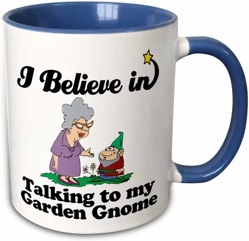 Vista 11 de 3dRose I Believe In Talking To Garden Gnomo - Tazas (taza_105583_9)