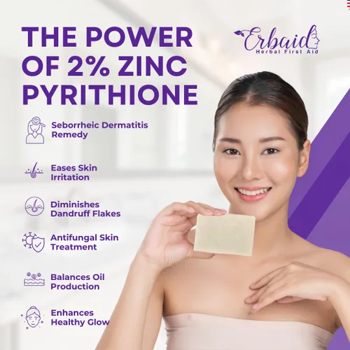 Vista 2 de Pyrithione - Barra de jabón de zinc para cara y cuerpo, 4 onzas, 2% ZnP, jabón limpiador reparador de la piel para acné, rosácea, eccema