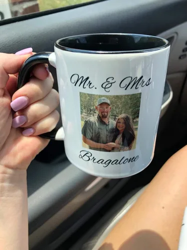 Vista 2 de Tazas de café personalizadas con texto, taza de foto personalizada con texto personalizado, carga tu imagen con diferentes diseños, haz tu propia