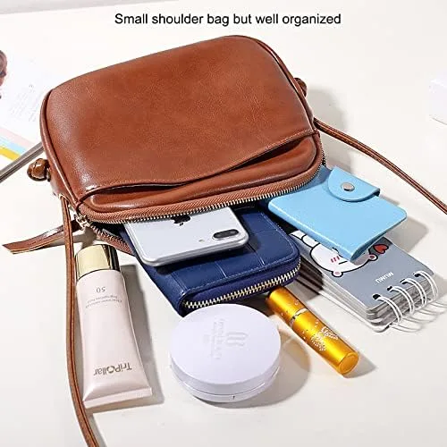 Vista 4 de natyrlpog Bolso cruzado para mujer, pequeño, lindo bolso de hombro de piel sintética, bolso de mensajero de moda para teléfono