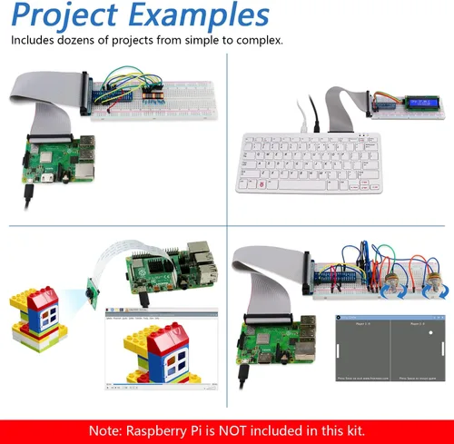 Vista 5 de Freenove Kit de inicio completo para Raspberry Pi 5 4 B 3 B+ 500 Zero 2 W, tutorial de 1170 páginas, código de procesamiento de arañazos Java Python