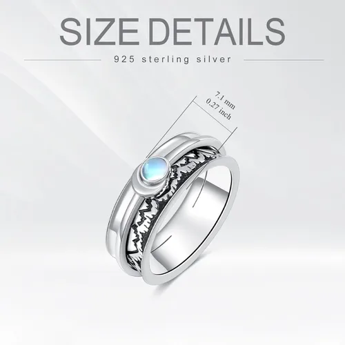 Vista 6 de POPLYKE Anillos giratorios giratorios de plata de ley para mujer, para aliviar el estrés, regalo