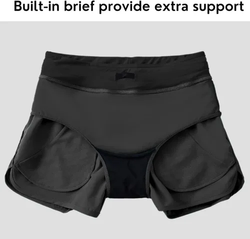 Vista 6 de Willit Pantalones cortos de natación de secado rápido para mujer de 3 pulgadas con forro de breve UPF 50+