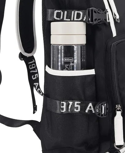 Vista 6 de Roffatide Anime - Mochila de mayordomo negro con puerto de carga USB y puerto para auriculares
