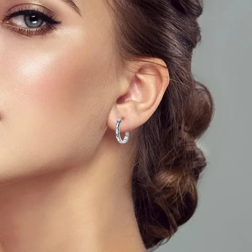 Vista 3 de Parmuz Aretes de plata de ley 925, aros grandes y grandes para mujer, ligeros, trenzados, con circonita cúbica, joyería hipoalergénica, regalo