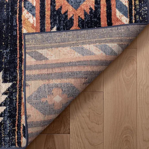 Vista 6 de Well Woven Tulsa Lea Azul Alfombra Tradicional Tribal del Suroeste 5x7 (5'3" x 7'3")