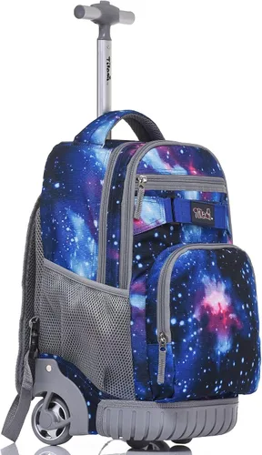 Vista 2 de Tilami Mochila con ruedas para laptop de 18 pulgadas para niños y niñas