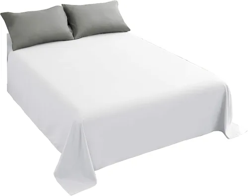 Vista 11 de Sfoothome Sábana encimera de tamaño matrimonial – Microfibra cepillada extra suave, lavable a máquina, sin arrugas (beige, matrimonial)