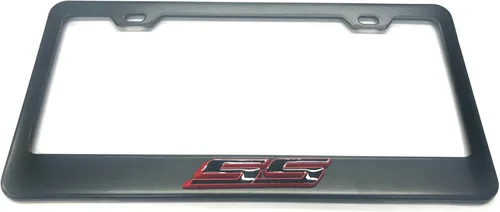 Vista 3 de Soporte para placa de matrícula con emblema de Camaro SS negro 3D de acero inoxidable 3D para Chevy Camaro (2 rojo)