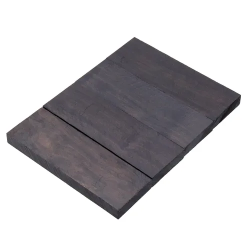 Vista 10 de Coshar 2 piezas de madera de ébano negro madera negro ébano blanco mango de madera material para bricolaje instrumentos de música herramientas