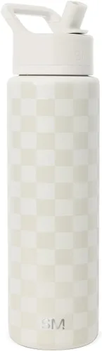 Vista 9 de Simple Modern botella de agua con tapa con pajita, termo de acero inoxidable con aislamiento al vacío, reutilizable, sin BPA, sin fugas