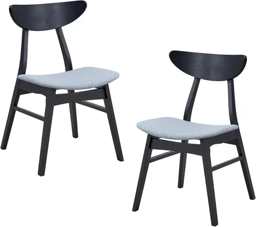 Vista 4 de Dining Chairs Set of 2, Modern Soft Upholstered Kitchen Side Chairs with Wooden Frame, Table & Chair Sets for Dining Room, Living Room, Black