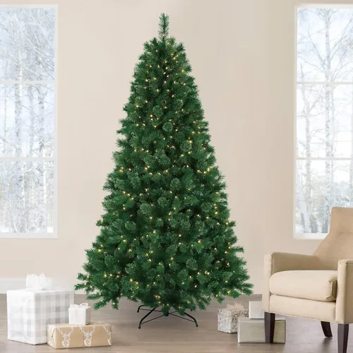 Vista 8 de Jeco Inc. 7.5 Feet. Pre-Lit Artificial Christmas Tree with Metal Base