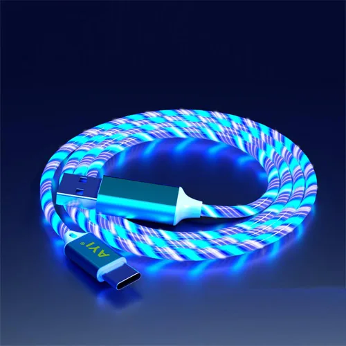 Vista 22 de AYI 3 combinaciones de múltiples puertos USB A a USBC Micro PD cable de carga rápida iluminado flujo de corriente compatible con casi todos