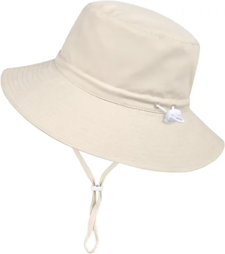 Vista 2 de Sombrero de sol de ala ancha para mujer, sombrero plegable de verano con protección UV para mujeres y niñas Beige