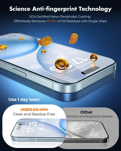 Vista 8 de UNBREAKcable Protector de pantalla de cobertura completa para iPhone 15