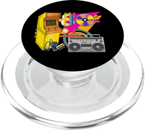 Vista 7 de Love the Vintage Retro 80s, Boom Box, Cassette Tape, Arcade PopSockets Standard PopGrip