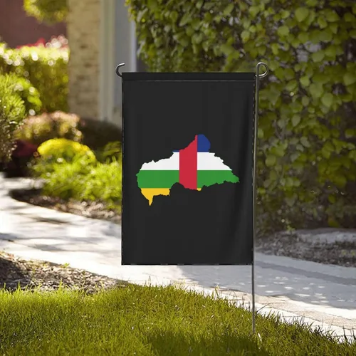 Vista 2 de Flag Map of the Central African Republic Garden Flag 28"x40" Inch Double Sided Garden Flags Home Lawn Outdoor Decor Flags Party Banner Welcome Flag