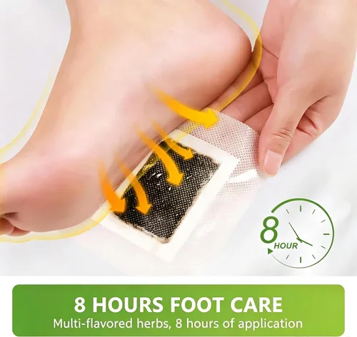 Vista 4 de 20 almohadillas para pies, almohadilla de polvo de jengibre y vinagre de bambú natural puro para el cuidado de los pies, almohadillas de limpieza