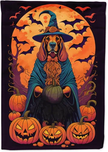 Vista 34 de Caroline's Treasures DAC1466GF - Bandera decorativa para jardín de Halloween de Affenpinscher Witchy para jardín, decoración para patio exterior