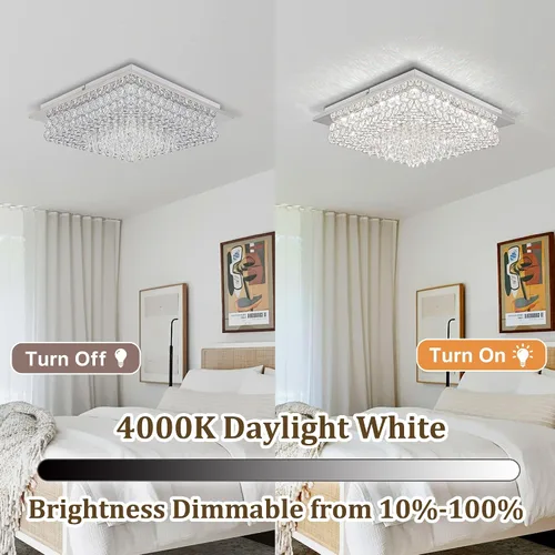 Vista 5 de Candelabros de cristal, lámpara de techo de cristal de montaje empotrado, lámpara de techo LED para pasillo, lámpara de techo moderna