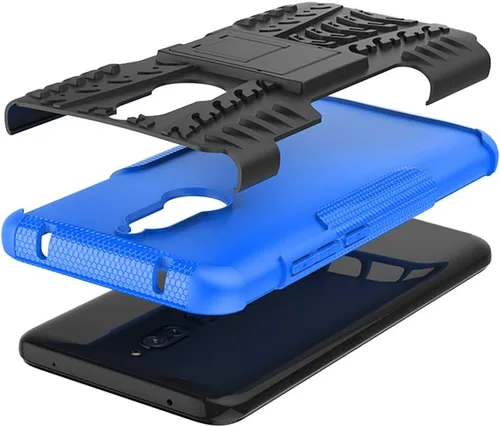 Vista 5 de Asuwish Funda de teléfono para Xiaomi Redmi 8A Redme 8 con protector de pantalla de vidrio templado y soporte delgado híbrido resistente resistente