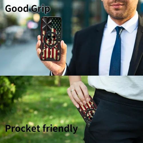Vista 6 de Funda para Samsung Galaxy A03S de 6.5 pulgadas, funda protectora resistente con función atril giratorio de 360 grados, funda protectora resistente
