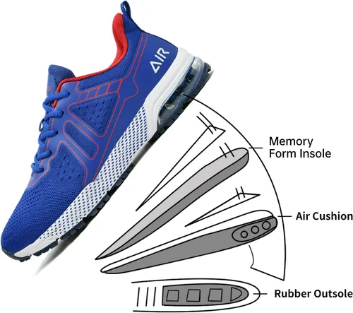 Vista 3 de Autper Mens Athletic Running Tennis Air Shoes Lightweight Breathable Fashion Sneakers for Sport Gym Work Size 7-12.5