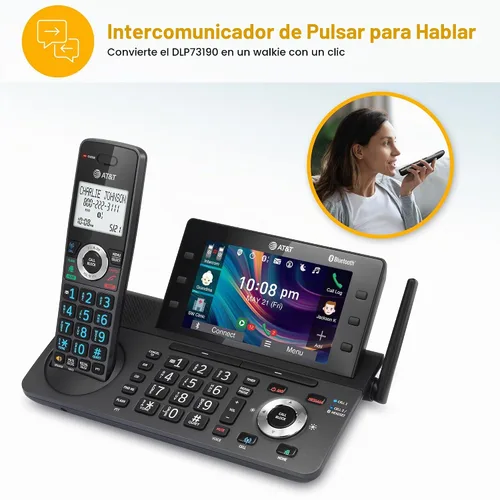 Vista 10 de AT&T DECT 6.0 Teléfono inalámbrico para el hogar y la empresa con contestador, pantalla a color grande de 5", atajo de un solo toque, conferencia