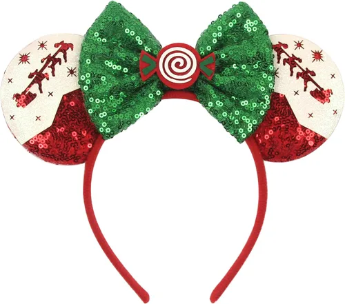 Vista 12 de Diadema de Navidad, orejas de ratón, decoraciones navideñas, sombreros de Navidad