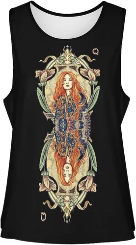 Vista 4 de Camiseta sin mangas para mujer, cuello redondo, de secado rápido, holgada, con espalda cruzada