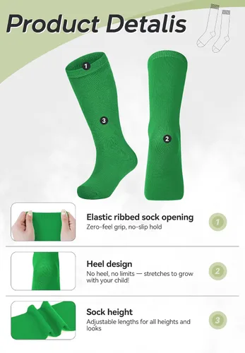 Vista 45 de Zando Calcetines de fútbol para niños, hasta la rodilla, para jóvenes, béisbol, fútbol, sóftbol, niños y niñas, de algodón suave sobre
