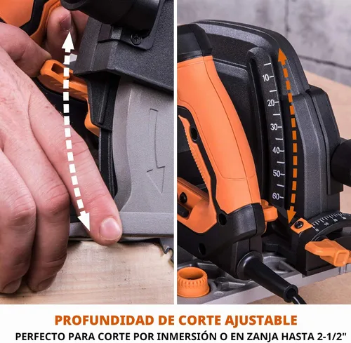 Vista 12 de Evolution Power Tools R185CCSX - Kit de sierra circular de pista multimaterial con pista de 40 pulgadas incluida, hoja TCT incluida, corta madera