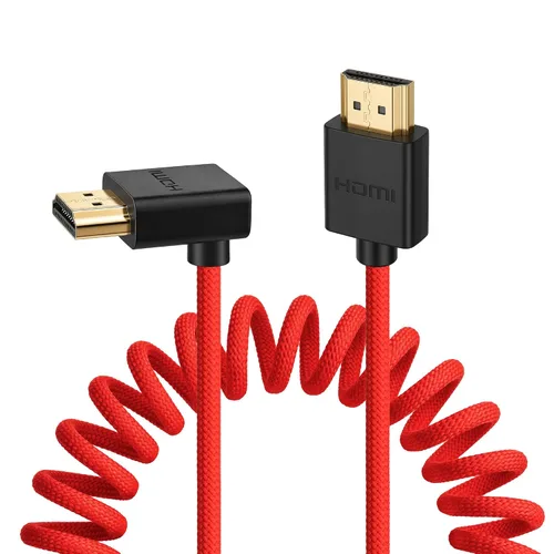 Vista 33 de 8K HDMI a abajo HDMI de alta velocidad negro en espiral trenzado cable para Sony A7S3 FX3 FX9 Canon C70 Z CAM E2 cámara Atomos Ninja V Shinobi Cable