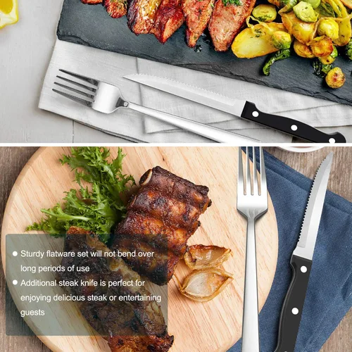 Vista 9 de HaWare Juego de cubiertos de 53 piezas con cuchillos para carne
