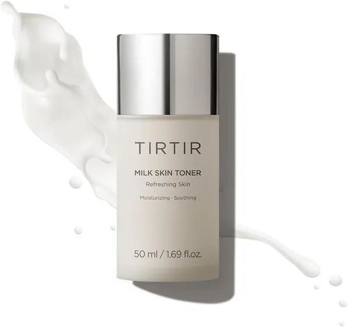 Vista 8 de TIRTIR Milk Skin Toner Light Hidratación instantánea con 4% de niacinamida, minimizador de poros, tóner vegano para piel propensa al acné