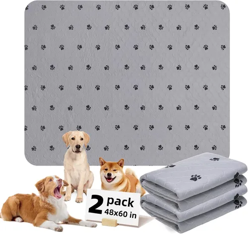 Vista 16 de PUPTECK Almohadillas lavables para orina para perros – Almohadillas impermeables reutilizables de entrenamiento para cachorros – Tapete de parto