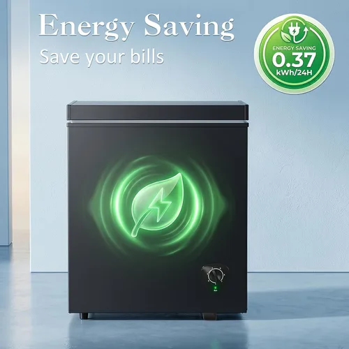 Vista 5 de LifePlus Congelador de 4,2 pies cúbicos - Congelador compacto profundo con enfriamiento rápido de 7 ajustes de temperatura, polea conveniente
