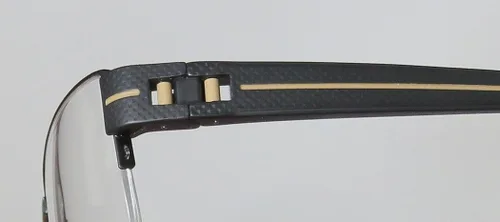 Vista 6 de Oga 7923o - Bisagras de resorte de media montura para hombre, diseño masculino, lentes elegantes de alta clase (55-17-135, negrogris pardo), Negro