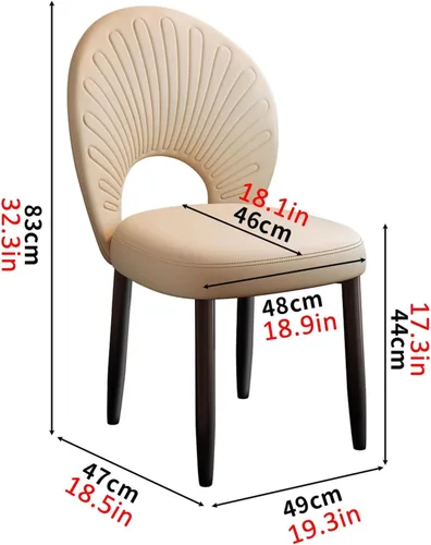 Vista 9 de JKGHK Dining Chairs, Leather Kitchen Chairs, Upholstered Armless Dining Room Chair, Accent Living Room Side Chair with High Backrest, for Cafe Black