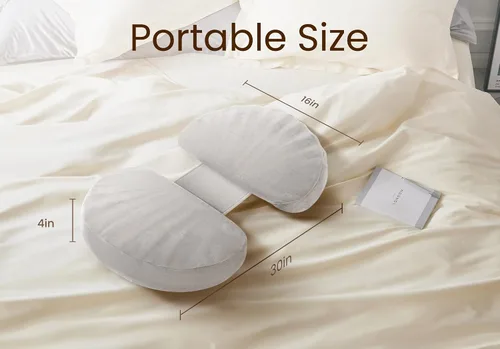 Vista 5 de Almohada de embarazo para dormir con espuma viscoelástica para dormir de lado, almohada de maternidad con soporte para la espalda, el vientre