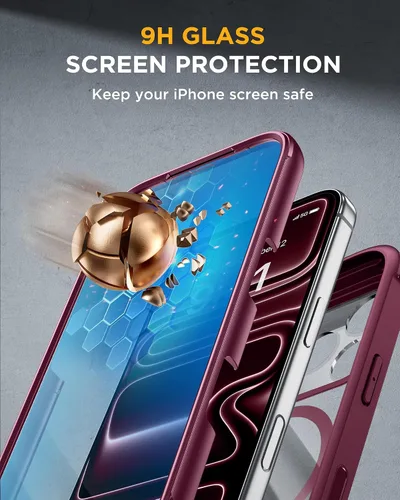 Vista 211 de Miracase Serie de vidrio para iPhone 11 de 6.1 pulgadas, funda protectora de cuerpo completo resistente mejorada con protector de pantalla de vidrio