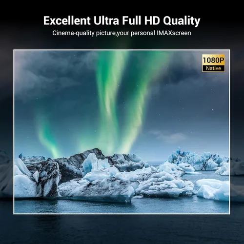 Vista 10 de Proyector inteligente Full HD de 2000 lúmenes ANSI, aplicación de transmisión integrada, proyector de películas HAPPRUN Native 1080P con enfoque