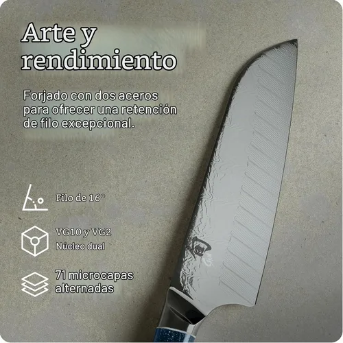 Vista 3 de Shun Cuchillo Santoku Shiranami de 7