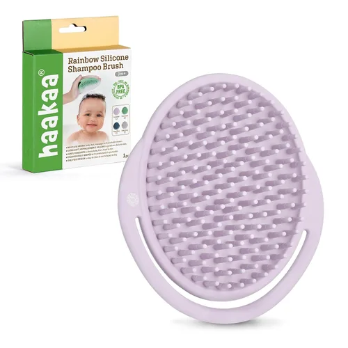 Vista 9 de haakaa Cepillo para cuna de bebé, peine suave para cuna, masajeador de cuero cabelludo, cerdas suaves para recién nacidos y niños pequeños, regalo